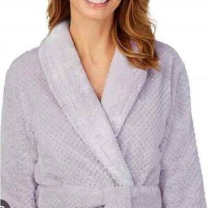 Carol Hochman Lavender Plush Checkered Robe